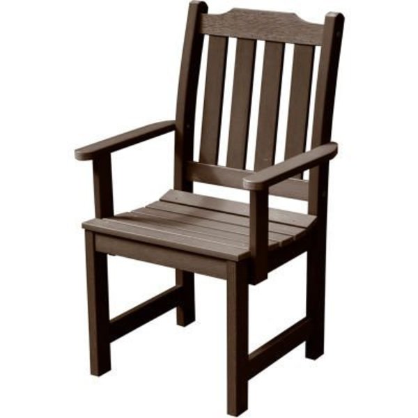 Highwood Usa Highwood® Synthetic Wood Dining Chair With Arms, Weathered Acorn AD-CHDL2-ACE